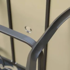 Outdoor Square Steel Dining Table - Brown - Captiva Designs -Furniture GUEST ce6f5b90 0e2b 4fb0 9b28 8c4b8206b14e