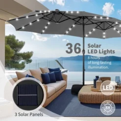 Captiva Designs 15' X 9' Rectangular Outdoor Patio Market Umbrella With Extra Large Base And Sand Bags -Furniture GUEST ce8700e9 cdf0 4932 be27 5dcaa37f2e34