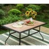 Outdoor Rectangle Dining Table With Steel Frame & 1.57" Umbrella Hole - Captiva Designs -Furniture GUEST cea52da5 bc9c 4ca0 aa3b f0d90e4d34a7