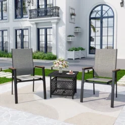 Captiva Designs 1pc Outdoor Patio Dining Table With Steel Frame -Furniture GUEST cf0587d5 5763 4d21 91ad 23b98d0d6cbe 1