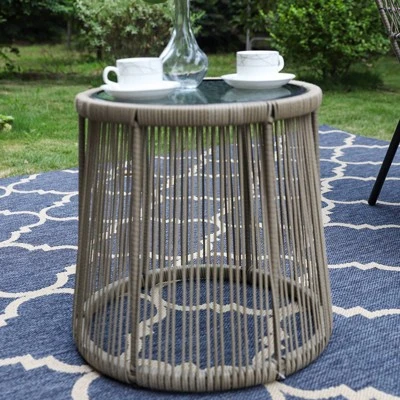 3pc Outdoor Rattan Conversation Set With Cushions - Captiva Designs 10 3pc Outdoor Rattan Conversation Set With Cushions - Captiva Designs - Image 8