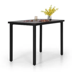 5pc Outdoor Bar Set With Swivel Stools With Cushions & Metal Table - Beige - Captiva Designs -Furniture GUEST cf97345a 3c0b 4d81 8edb 1609c3177b45 1