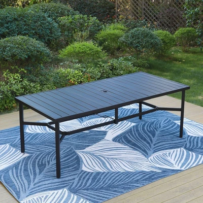 Captiva Designs 9pc Outdoor Dining Set With Rectangle Table And Blue Aluminium Textilene Chairs 10 Captiva Designs 9pc Outdoor Dining Set With Rectangle Table And Blue Aluminium Textilene Chairs - Image 8