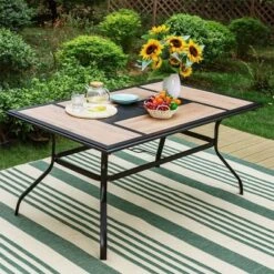 7pc Patio Dining Set With Rectangular Table With Umbrella Hole & C-Spring Motion Chairs - Captiva Designs 13 7pc Patio Dining Set With Rectangular Table With Umbrella Hole & C-Spring Motion Chairs - Captiva Designs -Furniture GUEST d0e9d419 4b36 4a7c 8559 8323756322cb