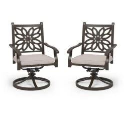 Captiva Designs 7PC Cast Aluminum Patio Dining Set With Round Table & Flower Back Chairs -Furniture GUEST d117e16e dfd1 43c4 ab72 4b6a6281e93b