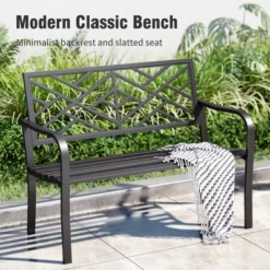 Captiva Designs Two Seat Cast Steel Garden Bench -Furniture GUEST d201682a 45a6 47dd b58c 0235b24cf714