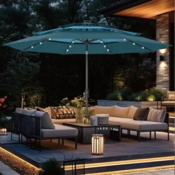 Captiva Designs 10ft Vented Patio Umbrella With 8 Sturdy Ribs For Garden, Poolside & Lawn -Furniture GUEST d29c76f6 7a98 4da6 98ec 12d02d5a8ce9