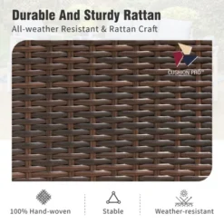 Captiva Designs 8pc Patio Dining Set With Rectangular Table & Armrest Rattan Chairs & Market Umbrella 24 Captiva Designs 8pc Patio Dining Set With Rectangular Table & Armrest Rattan Chairs & Market Umbrella -Furniture GUEST d337cf81 e58f 4080 a207 d470762103ea