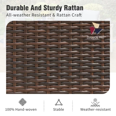 Captiva Designs 8pc Patio Dining Set With Rectangular Table & Armrest Rattan Chairs & Market Umbrella 10 Captiva Designs 8pc Patio Dining Set With Rectangular Table & Armrest Rattan Chairs & Market Umbrella - Image 8