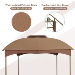 Captiva Designs Gazebo Canopy For Patio - Double Vent Outdoor Canopy With Netting (Khaki) -Furniture GUEST d3471d62 eb32 499b b59a 4fa0148df9c1