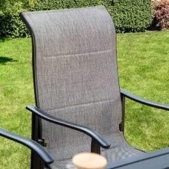 7pc Outdoor Dining Set With Steel Rectangle Table, 4 Fixed Chairs & 2 Swivel Chairs - Captiva Designs