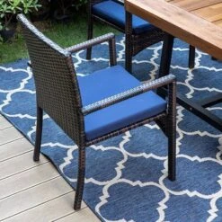 6pc Patio Dining Set With Acacia Wood Table & Bench And 4 PE Rattan Chairs - Captiva Designs -Furniture GUEST d3c4036b 406f 4680 a8e2 4f35a4163ab7