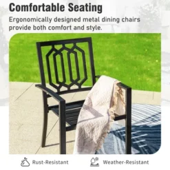 Captiva Designs 7pc Patio Dining Driftwood Finished Rectangle Steel Table & Metal Arm Chairs 22 Captiva Designs 7pc Patio Dining Driftwood Finished Rectangle Steel Table & Metal Arm Chairs -Furniture GUEST d3db1293 b57c 4cb7 920f 2eaaaee5f402 2
