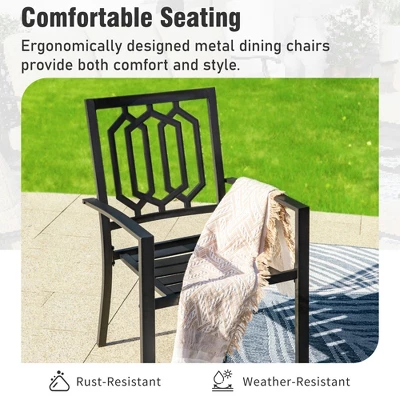 Captiva Designs 7pc Patio Dining Driftwood Finished Rectangle Steel Table & Metal Arm Chairs 8 Captiva Designs 7pc Patio Dining Driftwood Finished Rectangle Steel Table & Metal Arm Chairs - Image 6