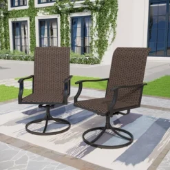 7pc Patio Dining Set With 360 Swivel Chairs & Rectangle Plastic Tabletop - Captiva Designs -Furniture GUEST d5af923f c35f 48d6 98bc 6843cd5095c7 1