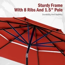 Captiva Designs 6pc Outdoor Patio Square Steel Dining Table With Stackable Metal Chairs And Market Umbrella -Furniture GUEST d5db1b65 0f40 4952 a8d6 ba2a79572316