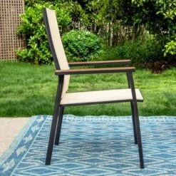 Captiva Designs 9pc Outdoor Dining Set With Rectangle Table And Beige Aluminium Textilene Chairs 14 Captiva Designs 9pc Outdoor Dining Set With Rectangle Table And Beige Aluminium Textilene Chairs -Furniture GUEST d6658c01 6243 44c1 bcc2 872d45a107fc