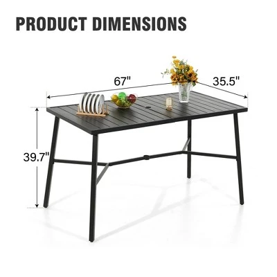 Captiva Designs 1pc Weather-Resistant Patio Double-Shelf Movable Rectangular Steel Cart Table 9 Captiva Designs 1pc Weather-Resistant Patio Double-Shelf Movable Rectangular Steel Cart Table - Image 7