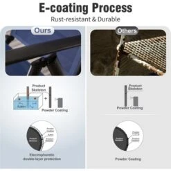 Captiva Designs 9pc Spacious Slat-top Square Metal Table With Umbrella Hole & Reclining Foldable Sling Chairs 26 Captiva Designs 9pc Spacious Slat-top Square Metal Table With Umbrella Hole & Reclining Foldable Sling Chairs -Furniture GUEST d7c3545b dd44 4cba 946d 72fa9776e5e1