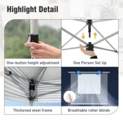 Captiva Designs 10’x10’ Pop-Up Canopy Tent With Sidewalls – Easy Setup, Waterproof, And Ventilated For Outdoor Events And Parties -Furniture GUEST d7fed59a 8fe9 4399 93c1 59f9159a469f