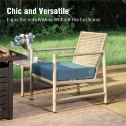 Captiva Designs 6pc Outdoor Wicker Patio Conversation Set With Coffee Table For Poolside, Backyard -Furniture GUEST d84a7851 96a4 46db b152 2bafe29797ff 1