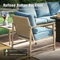 Captiva Designs 4pc Outdoor Wicker Patio Fire Pit Set With Armchairs For Poolside, Backyard 21 Captiva Designs 4pc Outdoor Wicker Patio Fire Pit Set With Armchairs For Poolside, Backyard -Furniture GUEST d8913657 84ce 4ddc ae6a 04a22ae6bf9b 2