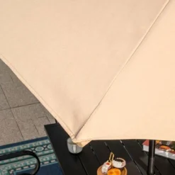 8pc Outdoor Dining Set With Metal Slat Top Table & Wrought Iron Chairs - Black/Beige - Captiva Designs -Furniture GUEST d8a33ea7 8797 477b 9298 4b44e452876c 1