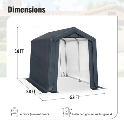 Captiva Designs Outdoor Portable Storage Shelter - Garage Tent With Roll-Up Zipper Doors & Vents For Motorcycles And Bikes (Gray) 9 Captiva Designs Outdoor Portable Storage Shelter - Garage Tent With Roll-Up Zipper Doors & Vents For Motorcycles And Bikes (Gray) - Image 7