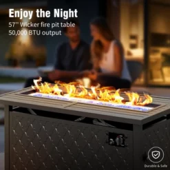 Captiva Designs 6pc Metal Patio Outdoor Conversation Fire Pit Set With Grid-back Armchairs And Ottomans For Garden, Poolside, Backyard 13 Captiva Designs 6pc Metal Patio Outdoor Conversation Fire Pit Set With Grid-back Armchairs And Ottomans For Garden, Poolside, Backyard -Furniture GUEST d9236237 1aae 4227 92fd f81c8314528c 5