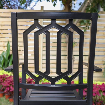 2pk Outdoor Steel Dining Arm Chairs - Captiva Designs 8 2pk Outdoor Steel Dining Arm Chairs - Captiva Designs - Image 6