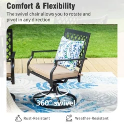 Captiva Designs 9pc Patio Dining Set With Slat-top Adjustable Steel Rectangle Table & Steel Chairs -Furniture GUEST da7bd81a 5002 41f7 b1da 7d7b37327bef