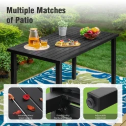 Captiva Designs 5pc Outdoor Patio Dining Steel Bar Table & High Bar Swivel Stools -Furniture GUEST da927fc1 7623 497f 8d5e 3690c7a1e46e