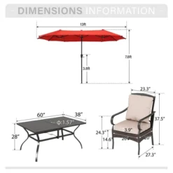 Captiva Designs 8pc Patio Rectangle Steel Dining Table & Rattan Chairs & Market Umbrella 22 Captiva Designs 8pc Patio Rectangle Steel Dining Table & Rattan Chairs & Market Umbrella -Furniture GUEST db7088d9 d436 4977 b7e1 f9740b6b6570