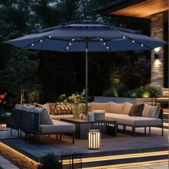 Captiva Designs 10ft Vented Patio Umbrella With 8 Sturdy Ribs For Garden, Poolside & Lawn -Furniture GUEST dc7c0ca3 355b 41b8 b03e 419c4175bd0c