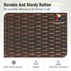 Captiva Designs 5pc Patio Dining Set Steel Frame Table With Umbrella Hole & Rattan Chairs With Removable Cushions -Furniture GUEST dcbb7108 2ba6 4df0 959b 1b1ed7a773d3 1