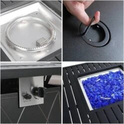 Captiva Designs 7pc Steel & Wicker Outdoor Square Fire Pit Furniture Set With Cushions -Furniture GUEST de64ec9a cc3a 4606 bf8f 5c8b9afcd482