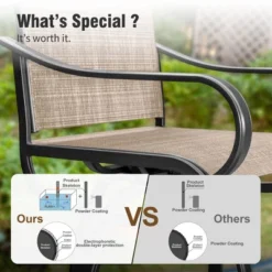 Captiva Designs 7pc Outdoor Patio Slatted Top Rectangle Metal Bar Table & Steel Swivel Bar Stools -Furniture GUEST de75ec8b 4abe 4758 9b63 c669940e2b28