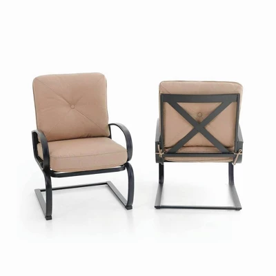 Captiva Designs 2pc Outdoor Arm Chairs With 4" Cushion 3 Captiva Designs 2pc Outdoor Arm Chairs With 4" Cushion