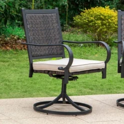 5pc Patio Dining Set With Fire Pit Table & Wicker Rattan 360 Swivel Chairs - Captiva Designs 15 5pc Patio Dining Set With Fire Pit Table & Wicker Rattan 360 Swivel Chairs - Captiva Designs -Furniture GUEST e05322a4 9bf6 47d2 8a27 413e0ab0f6aa