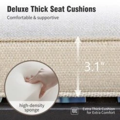 Captiva Designs 9pc Patio Dining Set With Spacious Slat-top Square Metal Table & Beige Rattan Chairs -Furniture GUEST e12b739f c260 4f14 acaf cefd46c12e0f 3