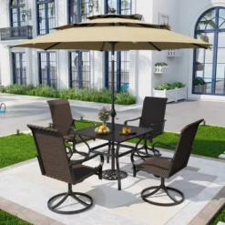 Outdoor Square Steel Dining Table - Captiva Designs: Water-Resistant -Furniture GUEST e152514a 5bee 48c9 9b87 853e15f196d7