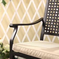 7pc Outdoor Dining Set With Swivel Chairs With Cushions & Faux Wood Table With Umbrella Hole - Captiva Designs -Furniture GUEST e30069e9 9b7d 47c0 a3c1 5ffae550d08b 2