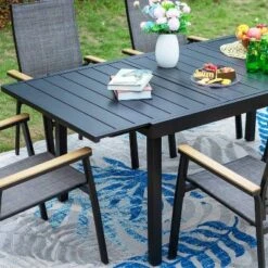 7pc Patio Set With Expandable Table & Lightweight Aluminum Frame Stackable Sling Chairs - Captiva Designs 15 7pc Patio Set With Expandable Table & Lightweight Aluminum Frame Stackable Sling Chairs - Captiva Designs -Furniture GUEST e31201f2 4e27 4323 90de c1e663dac2d2