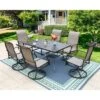 7pc Patio Dining Set With Rectangle Table With 2.6" Umbrella Hole & 360 Swivel Padded Arm Chairs - Captiva Designs 1 7pc Patio Dining Set With Rectangle Table With 2.6" Umbrella Hole & 360 Swivel Padded Arm Chairs - Captiva Designs -Furniture GUEST e3549e1e fa9f 4dae 9442 7c147a18a17b