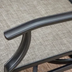 Captiva Designs 7pc Outdoor Slat-top Rectangle Steel Dining Table & Grayish Brown Padded Sling Chairs -Furniture GUEST e3f22548 375d 4746 af93 12e61e105145 1