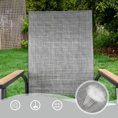 3pc Patio Dining Set With Small Square Side Table & Lightweight Sling Chairs - Captiva Designs: Outdoor Conversation Set 9 3pc Patio Dining Set With Small Square Side Table & Lightweight Sling Chairs - Captiva Designs: Outdoor Conversation Set - Image 7