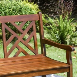 Outdoor Poplar Wood Loveseat Bench - Natural - Captiva Designs -Furniture GUEST e452ff88 7492 47fd b84c 5c74f3d359c9