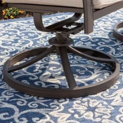 2pk Outdoor Extra Wide Cast Aluminum Swivel Chairs With Cushions - Captiva Designs -Furniture GUEST e5a1a7a7 816a 4a3b b9af 95acab6addc8