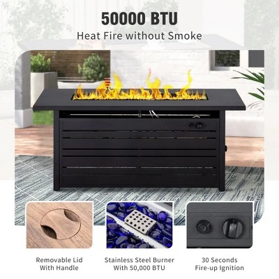 Captiva Designs 4pc Outdoor Wicker Patio Fire Pit Set With Armchairs For Poolside, Backyard 6 Captiva Designs 4pc Outdoor Wicker Patio Fire Pit Set With Armchairs For Poolside, Backyard - Image 4