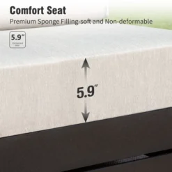 Captiva Designs Outdoor Patio Modular Sectional Sofa Conversation Set With Deep Cushions And Wood Grain Table -Furniture GUEST e65cd36a 69d0 4c4f 872c c4ca0fb457e8